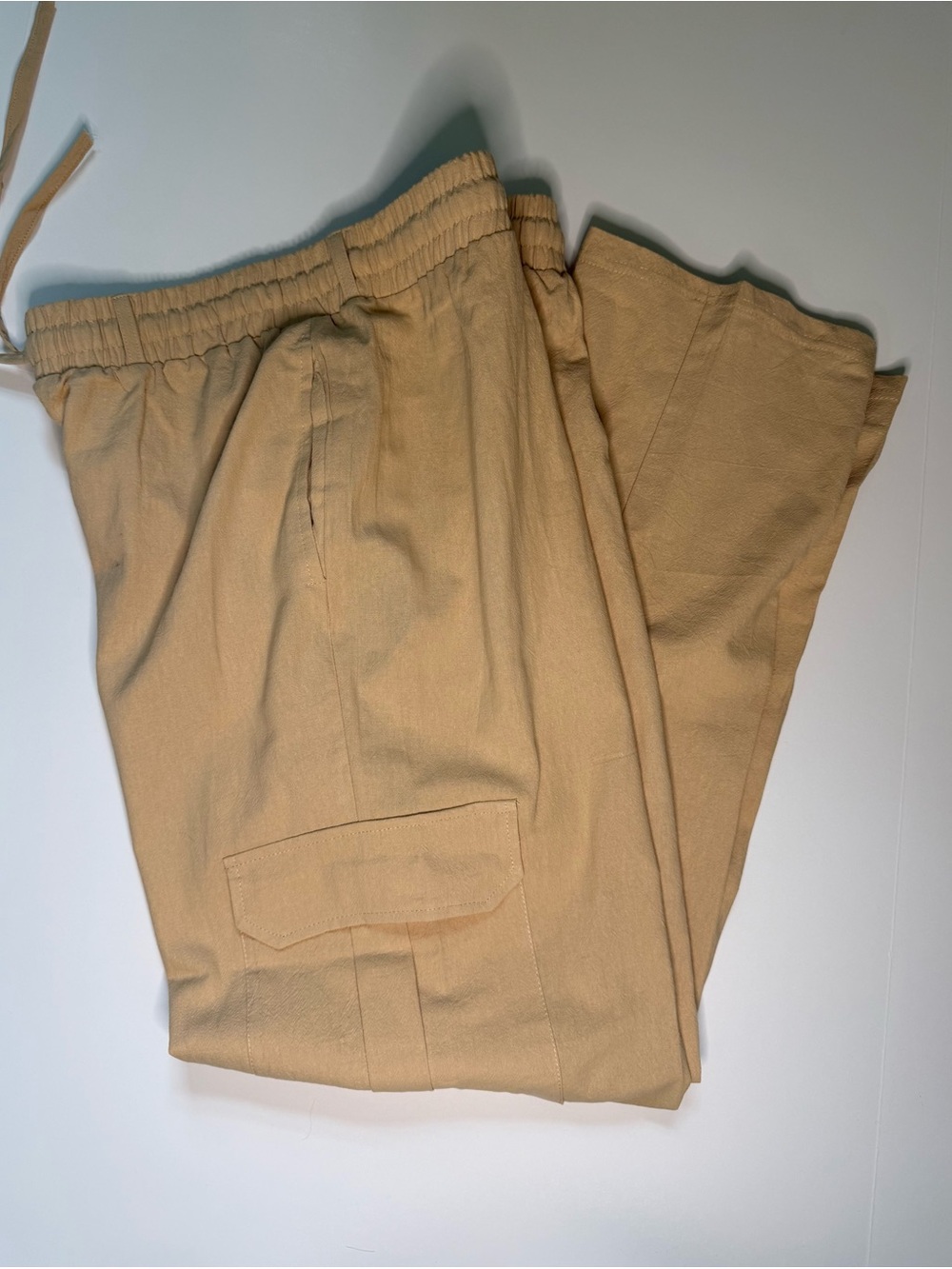 WoCasual Drawstring Cargo Pants in Tan